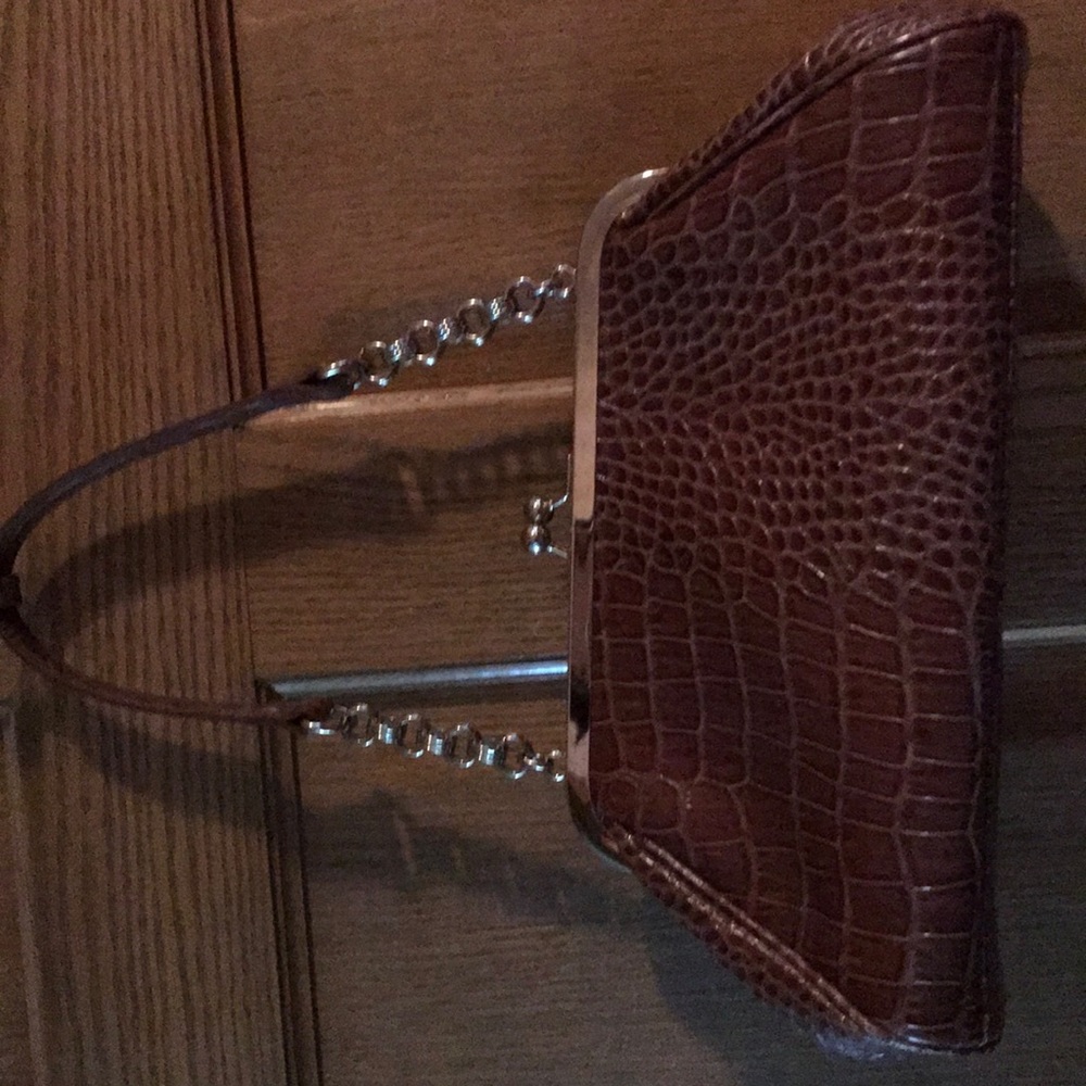 Brown Faux Alligator medium Hobo like purse